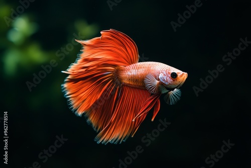 Mystic portrait of Plakat Betta Fish, isolated on black background