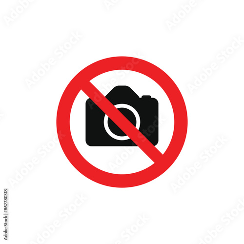 No photography allowed sign. Vector illustration