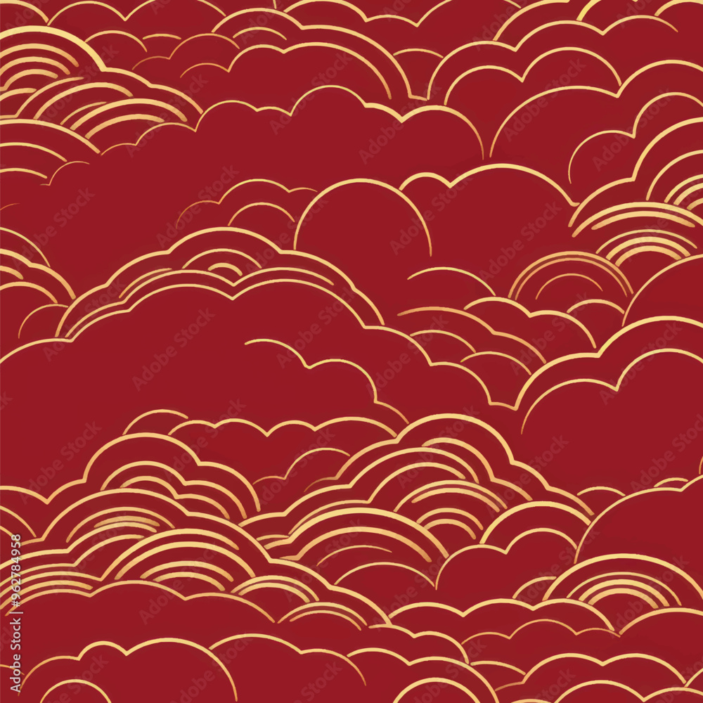 Elegant red cloud pattern