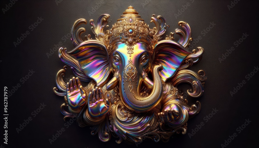Fototapeta premium Metallic Ganesha