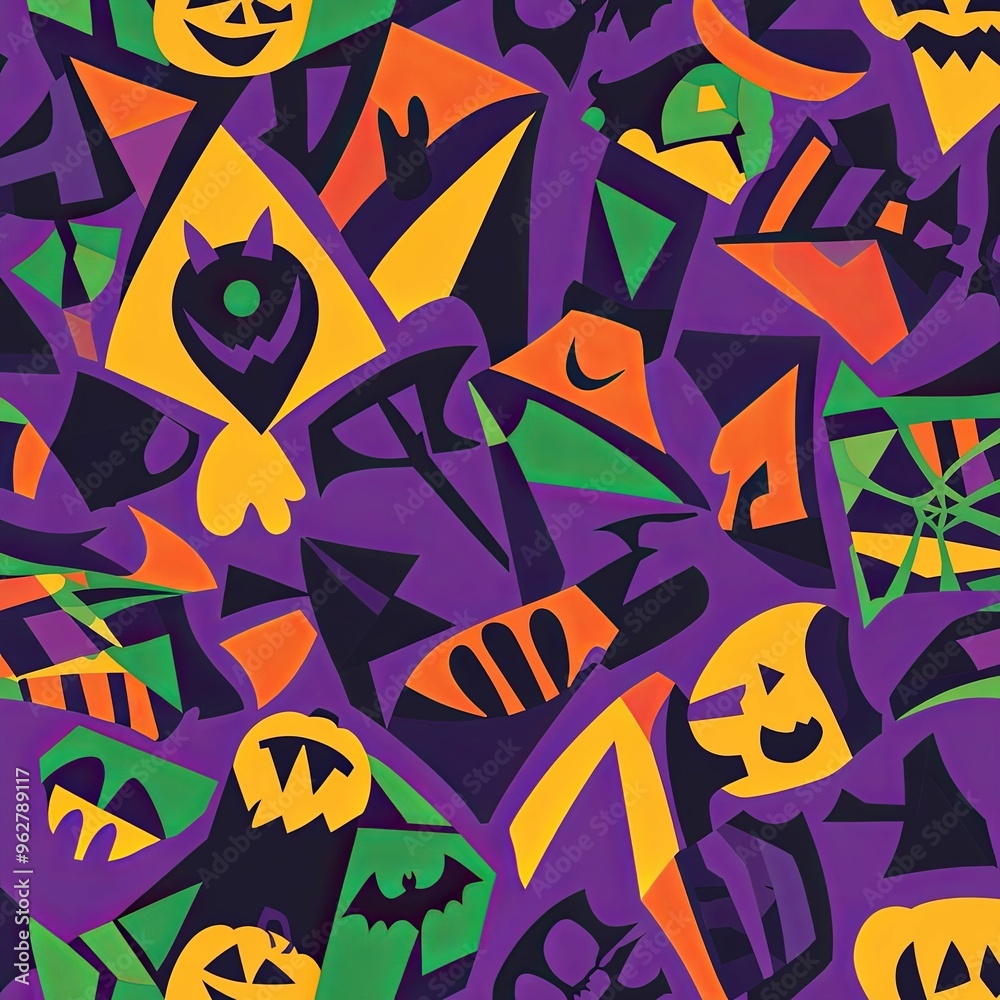 A pattern of geometric shapes in purple orange A pattern of geometric shapes in purple orange