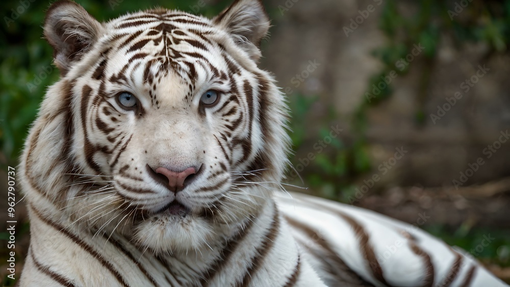 Close Up Portrait of a Majestic White Tiger Close Up Portrait of a Majestic White Tiger