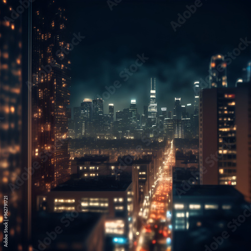 night view of the city background