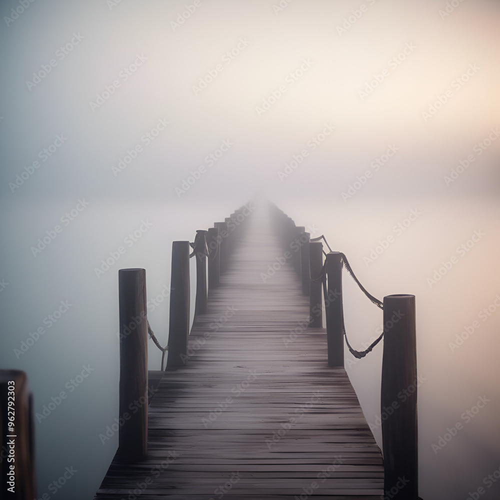 Obraz premium pier in the fog