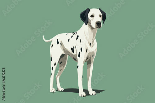 Dalmatian dog illustration green