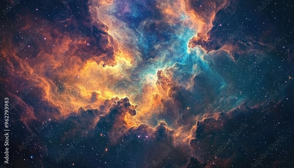 Abstract Nebula and Stars Outer Space Galaxy Background Abstract Nebula and Stars Outer Space Galaxy Background