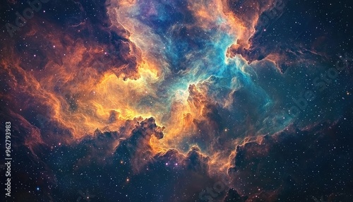 Abstract Nebula and Stars Outer Space Galaxy Background