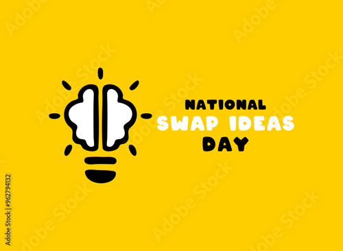 National Swap Ideas Day. Yellow background.