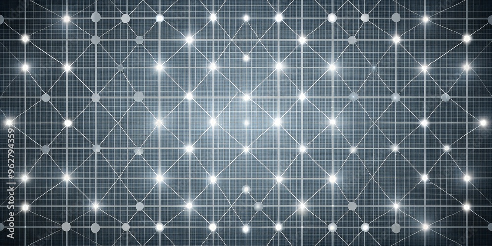 Glowing Grid with Interconnected Circles, abstract, geometric, network, digital, grid, abstract Glowing Grid with Interconnected Circles, abstract, geometric, network, digital, grid, abstract