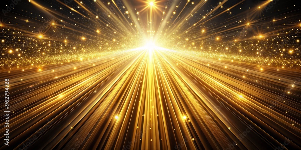 Golden Rays of Light, Bright Stars, and a Glittering Path, abstract, background, celestial, sparkle Golden Rays of Light, Bright Stars, and a Glittering Path, abstract, background, celestial, sparkle