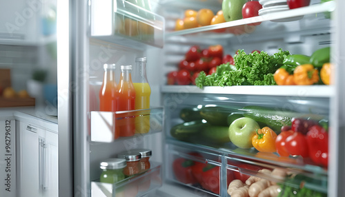 Refrigerator full of food