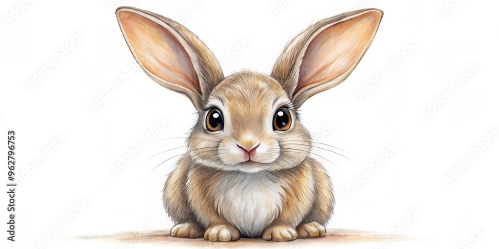 Whimsical hand-drawn illustration of a rabbit in simple bold lines, featuring large ears, bright eyes, and a playful Whimsical hand-drawn illustration of a rabbit in simple bold lines, featuring large ears, bright eyes, and a playful