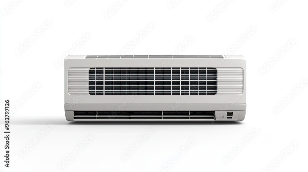 Air conditioner unit, from front, isolated on white background Air conditioner unit, from front, isolated on white background