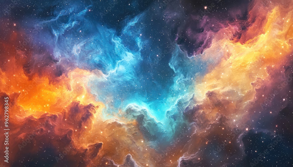 Abstract Nebula and Stars Outer Space Galaxy Background Abstract Nebula and Stars Outer Space Galaxy Background