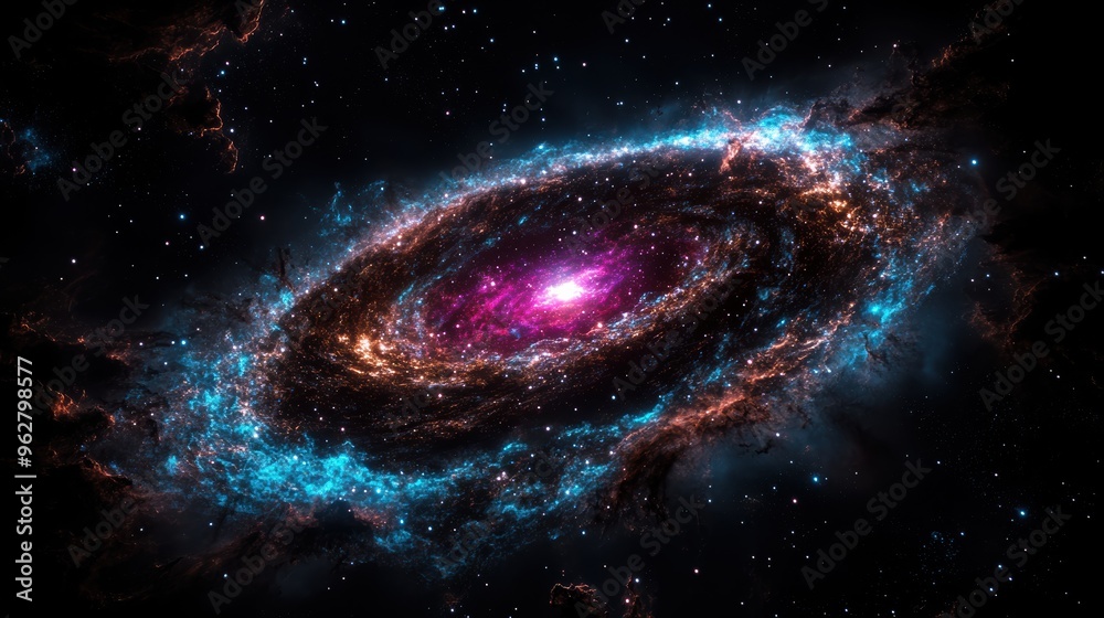 A captivating digital image of a vibrant nebula in shades of pink and blue, surrounded by glowing clouds in the vastness of deep space. A captivating digital image of a vibrant nebula in shades of pink and blue, surrounded by glowing clouds in the vastness of deep space.