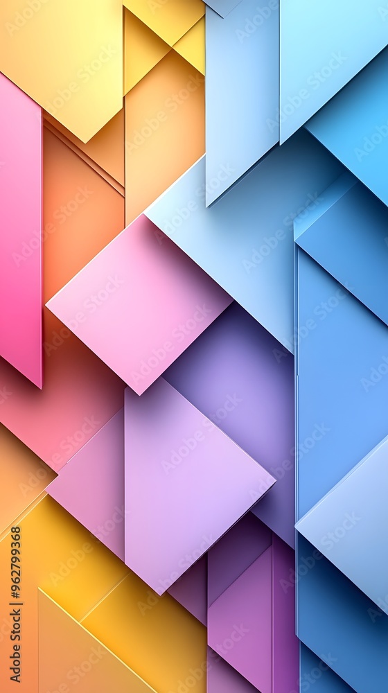 Abstract 3D Geometric Shapes Background with Gradient Colors Abstract 3D Geometric Shapes Background with Gradient Colors
