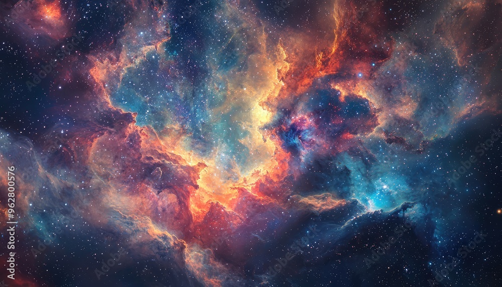 Abstract Nebula and Stars Outer Space Galaxy Background Abstract Nebula and Stars Outer Space Galaxy Background