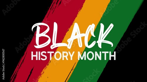 African-Americans Black history month text lettering animation on colorful background. High Quality 4K footage