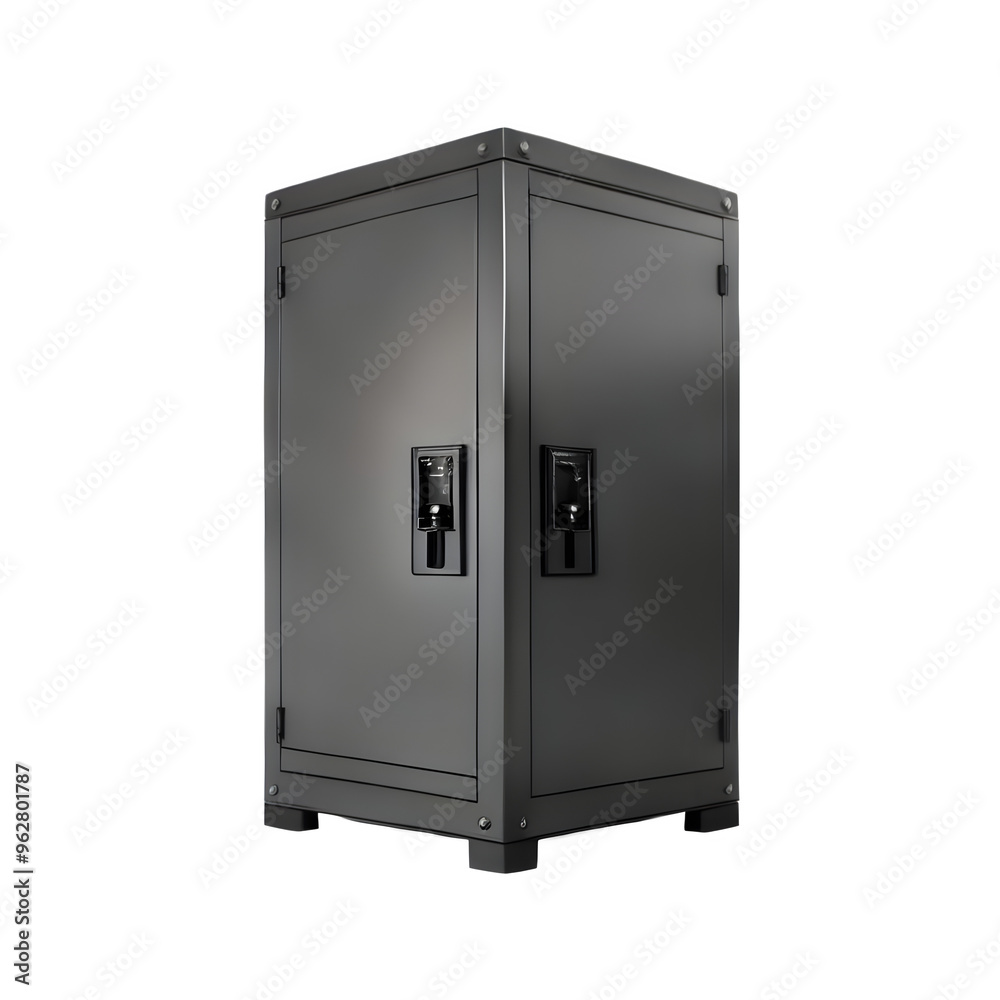 Isolated Graphite steel industrial cabinet on a transparent background PNG Isolated Graphite steel industrial cabinet on a transparent background PNG