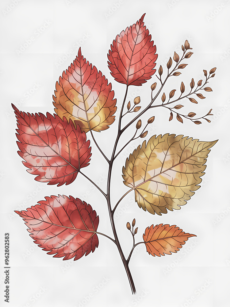 Fototapeta premium autumn leaves collection isolated on white 