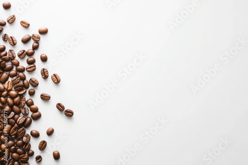 Wallpaper Mural Fresh coffee beans scattered on white background Torontodigital.ca