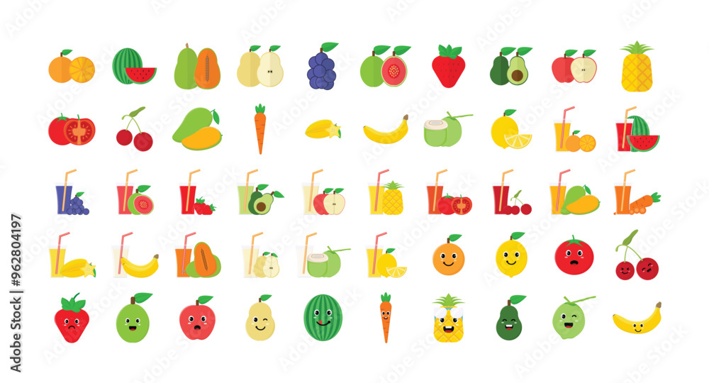 fruits vector icon set fruits vector icon set