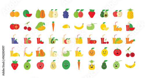 fruits vector icon set