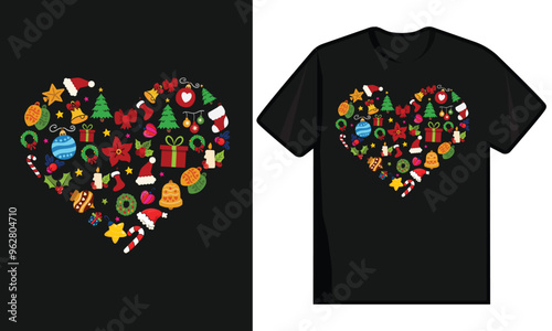 Christmas Symbols In Heart Shape