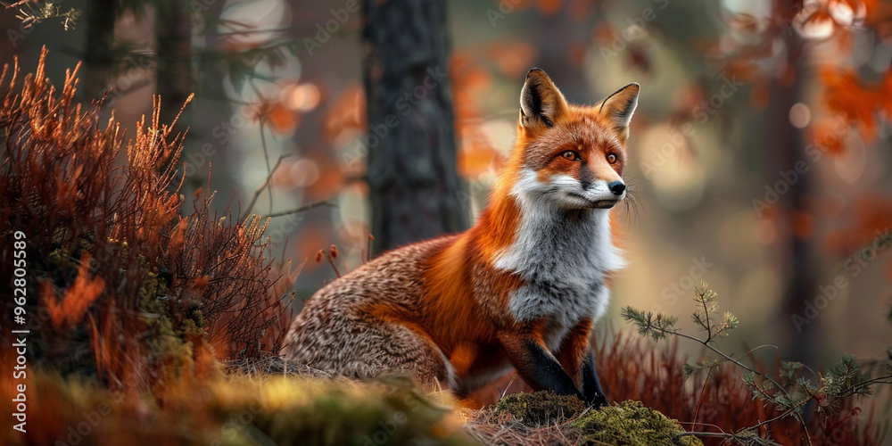 Obraz premium Red fox in the wild