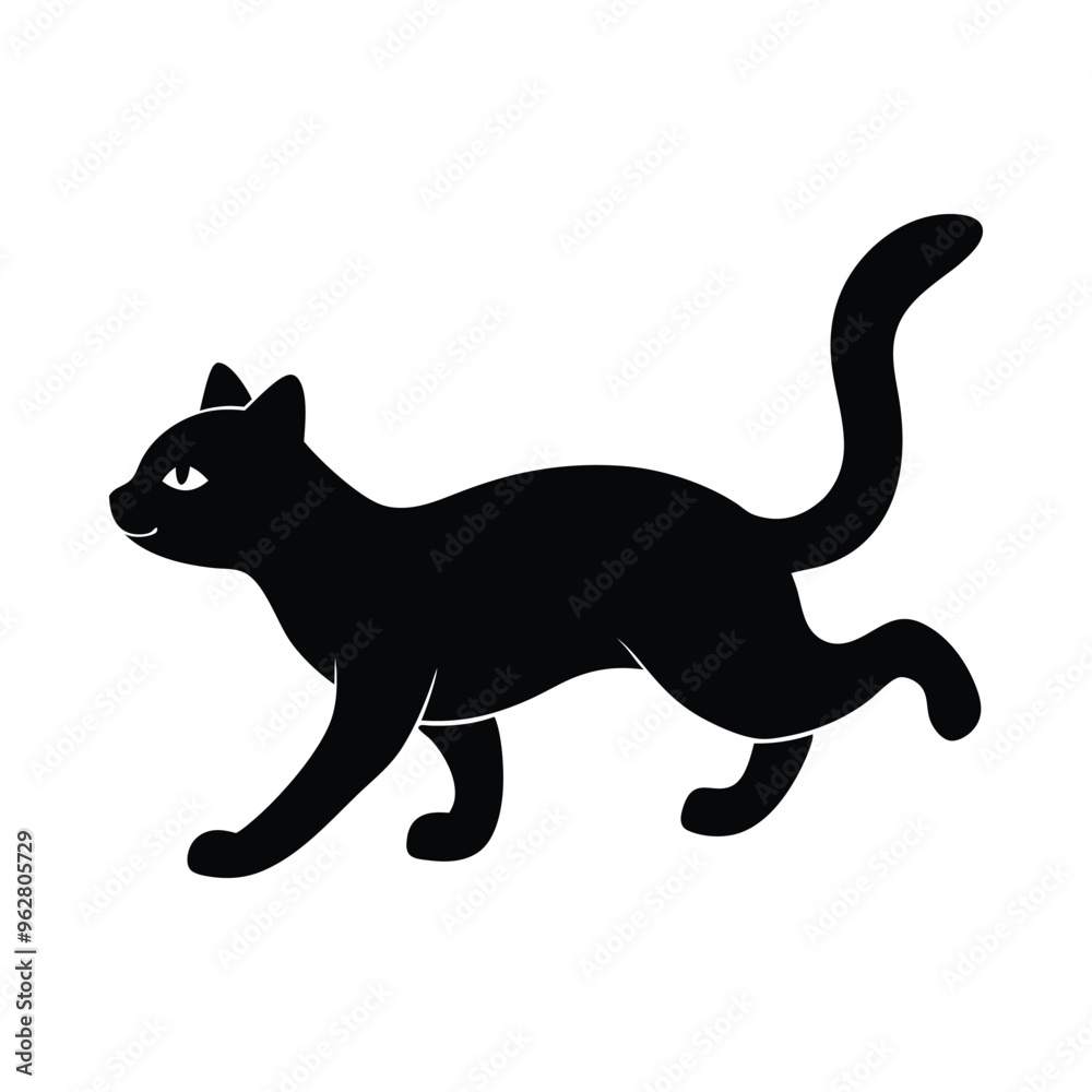 Silhouette of a Running and Jumping Cat
Silhouette of a Running and Jumping Cat