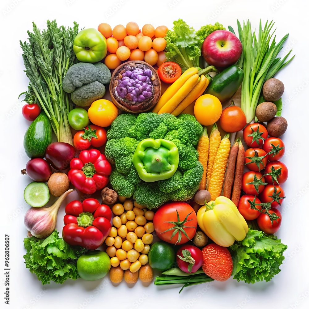 Mesmerizing Arrangement: Create a Square of Natural Fruit and Vegetables for Your Photo Shoot.
Mesmerizing Arrangement: Create a Square of Natural Fruit and Vegetables for Your Photo Shoot.
