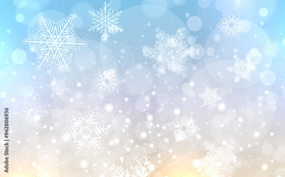 Christmas background with snowflakes, winter blurry magical background. Christmas background with snowflakes, winter blurry magical background.