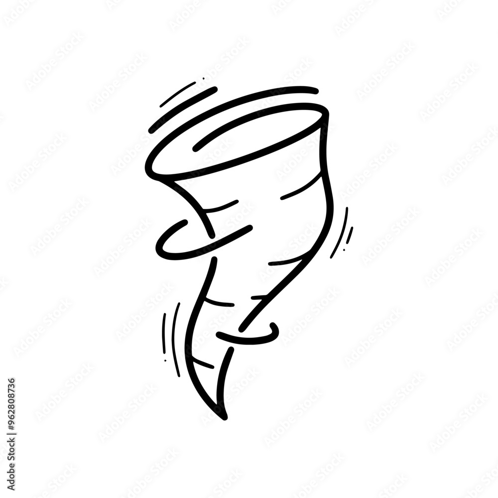 Obraz premium Hand Drawn Tornado Illustration. Doodle Vector. Isolated on White Background - EPS 10 Vector