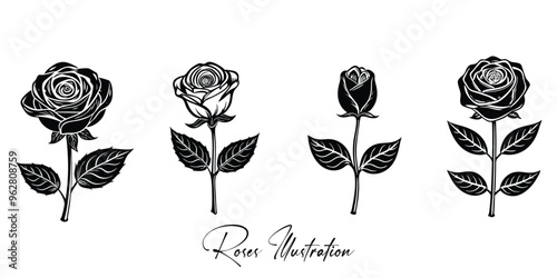 black rose vector illustration generated by ai 