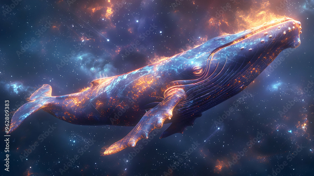 Cosmic Whale Illustration - A Mystical Creature of the Stars Cosmic Whale Illustration - A Mystical Creature of the Stars