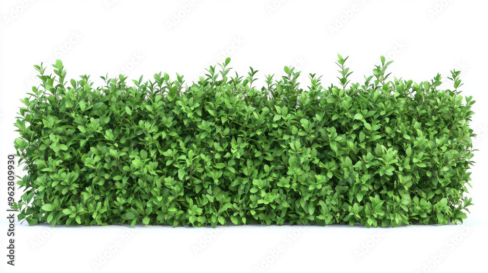 Obraz premium Bush or shrub wall isolated on white background for graphic design.