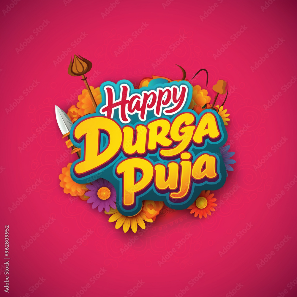 Fototapeta premium Happy Durga Puja