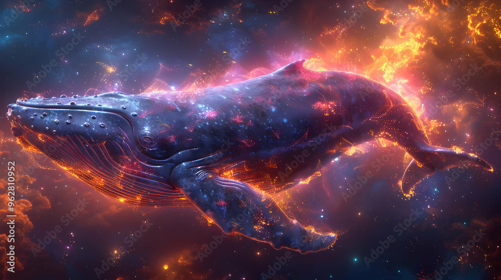 Cosmic Whale 3D Illustration Cosmic Whale 3D Illustration