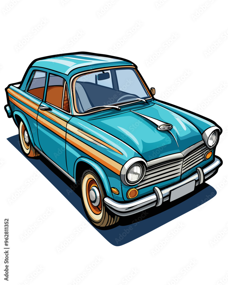 old car printable vector transparent background
