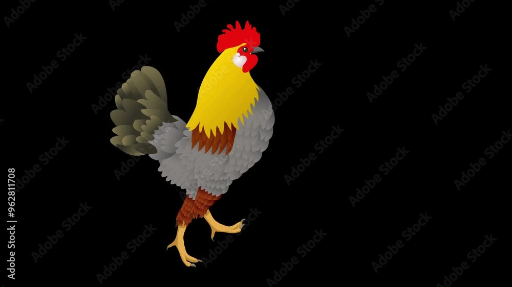Hen walking animation video Hen walking animation video