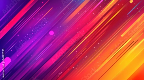 Colorful Diagonal Streaks With Gradient Effect and Abstract Dots