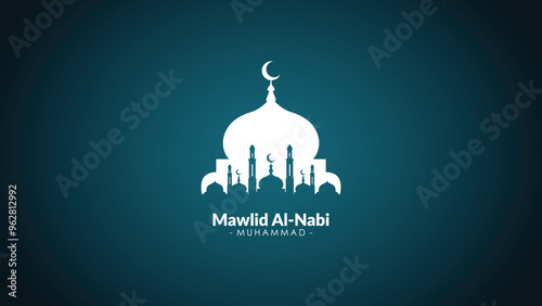 Happy Birthday of Prophet Muhammad. Milad un Nabi Mubarak Means Happy Birthday of Prophet Muhammad. Vector Illustration of Mawlid Celebration Design