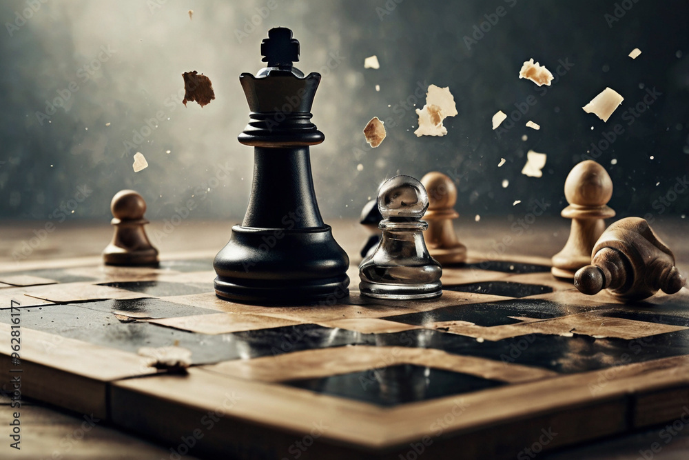 Defeat in Chess - Symbolic Moment of Loss in Strategy Game Defeat in Chess - Symbolic Moment of Loss in Strategy Game
