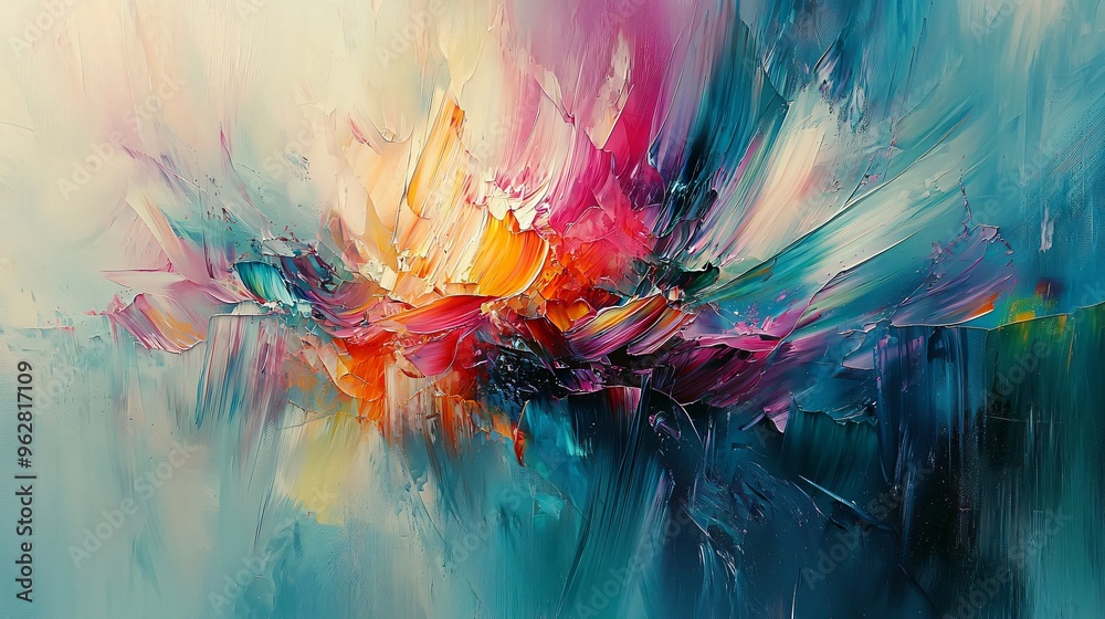 Abstract Expressionist Painting with Vivid Colors Abstract Expressionist Painting with Vivid Colors