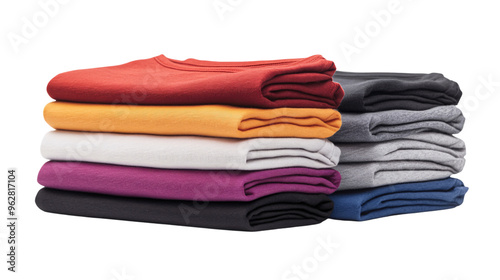 Folded T-Shirts in Assorted Colors