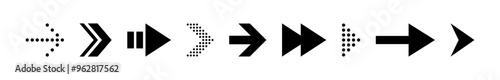 Free Download Web arrow pointer mark icons collection. Icon set of black arrows in unique style. Left right direction cursor on white background - GFXLoad