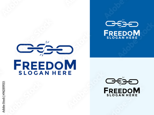 freedom logo vector design, break the chain logo icon template