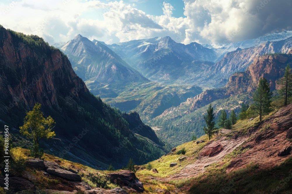 Breathtaking landscapes of majestic mountain scenery in the outdoors