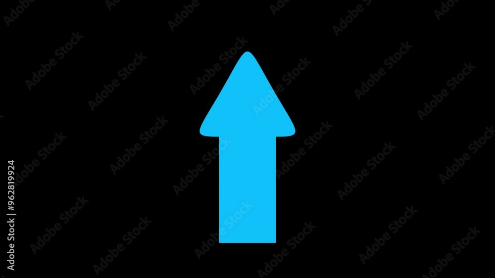 Arrow icon animation on black background. Arrow icon animation on black background.