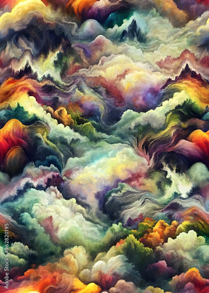Mesmerizing Colorful Abstract Cloud Landscape Painting Art Mesmerizing Colorful Abstract Cloud Landscape Painting Art